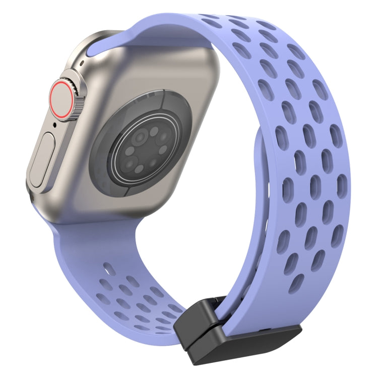 Magnetic Clasp Silicone Watch Band For Apple Watch Ultra 49mm / Series 8&7 45mm / SE 2&6&SE&5&4 44mm / 3&2&1 42mm(Purple) -  by PMC TechLife | Online Shopping South Africa | PMC TechLife