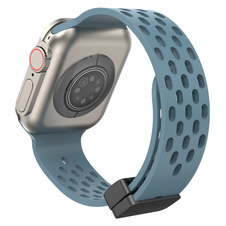 Magnetic Clasp Silicone Watch Band For Apple Watch Ultra 49mm / Series 8&7 45mm / SE 2&6&SE&5&4 44mm / 3&2&1 42mm(Blue) -  by PMC TechLife | Online Shopping South Africa | PMC TechLife