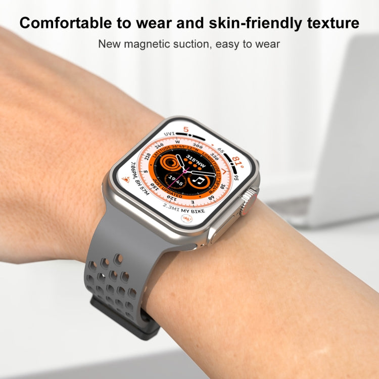 Magnetic Clasp Silicone Watch Band For Apple Watch Ultra 49mm / Series 8&7 45mm / SE 2&6&SE&5&4 44mm / 3&2&1 42mm(Orange) -  by PMC TechLife | Online Shopping South Africa | PMC TechLife