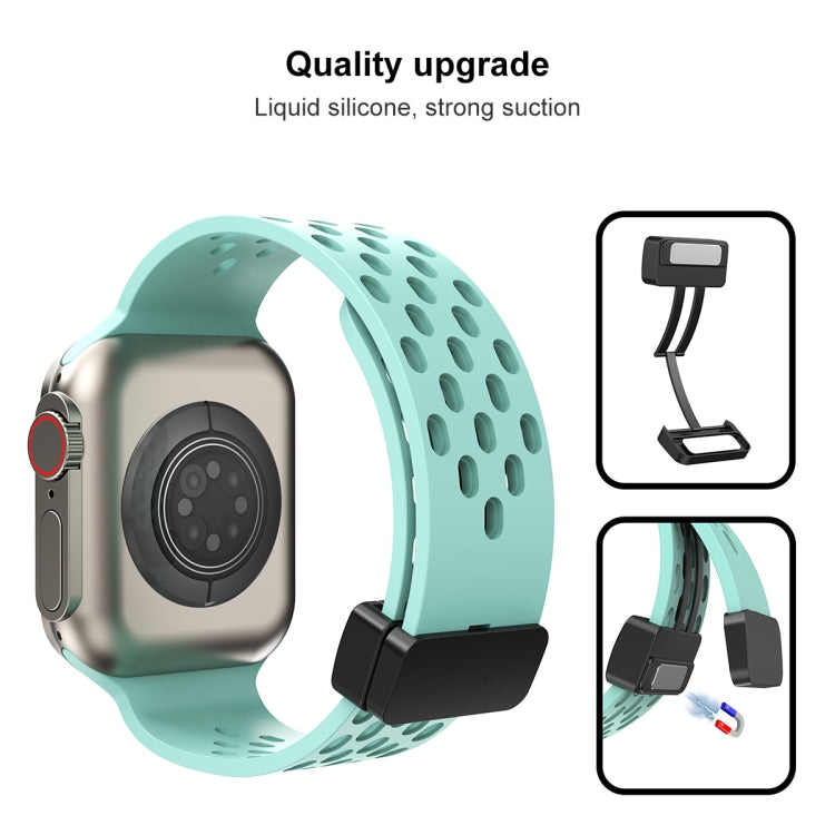 Magnetic Clasp Silicone Watch Band For Apple Watch Ultra 49mm / Series 8&7 45mm / SE 2&6&SE&5&4 44mm / 3&2&1 42mm(Pine Green) -  by PMC TechLife | Online Shopping South Africa | PMC TechLife
