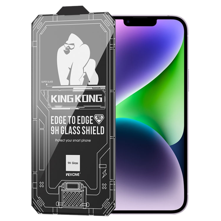 For iPhone 14 Plus WK WTP-066 King Kong Vacha 9D Curved HD Tempered Glass Film(Black) - iPhone 14 Plus Tempered Glass by WK | Online Shopping South Africa | PMC TechLife | Buy Now Pay Later Mobicred