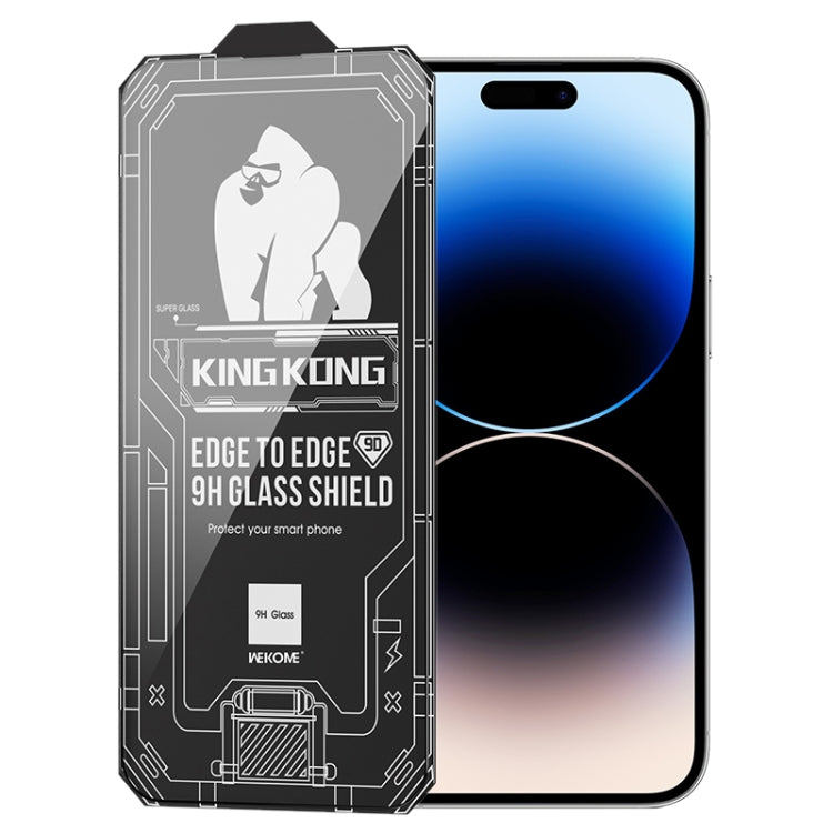 For iPhone 14 Pro Max WK WTP-066 King Kong Vacha 9D Curved HD Tempered Glass Film(Black) - free shipping - PMC TechLife - Order now!
