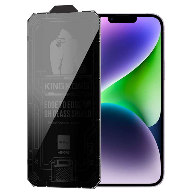 For iPhone 14 Plus WK WTP-067 King Kong Vacha 9D Curved Privacy Tempered Glass Film(Black) - iPhone 14 Plus Tempered Glass by WK | Online Shopping South Africa | PMC TechLife