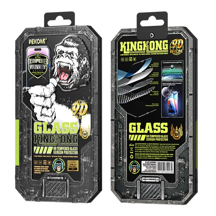 For iPhone 14 Pro WK WTP-067 King Kong Vacha 9D Curved Privacy Tempered Glass Film(Black)