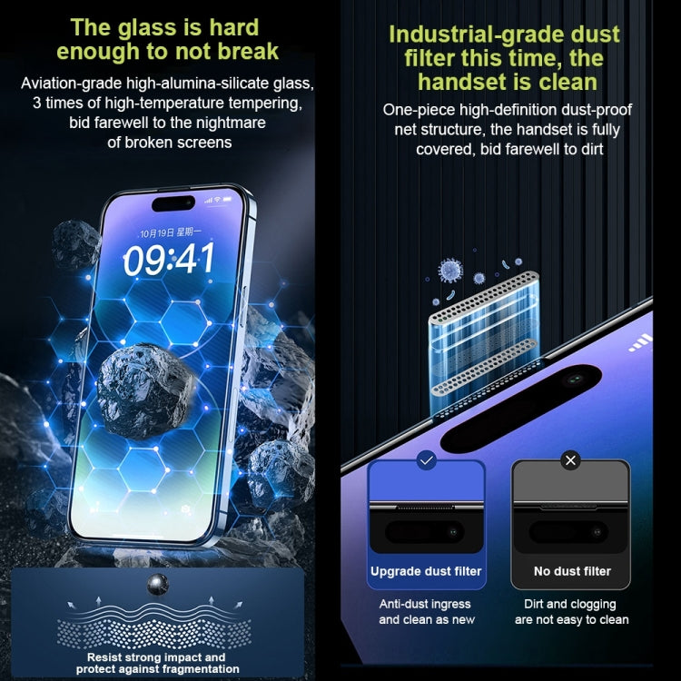 For iPhone 14 Pro WK WTP-067 King Kong Vacha 9D Curved Privacy Tempered Glass Film(Black)