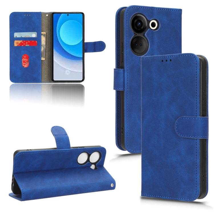 For TECNO Camon 20 Pro Skin Feel Magnetic Flip Leather Phone Case(Blue) - free shipping - PMC Jewellery - Order now!