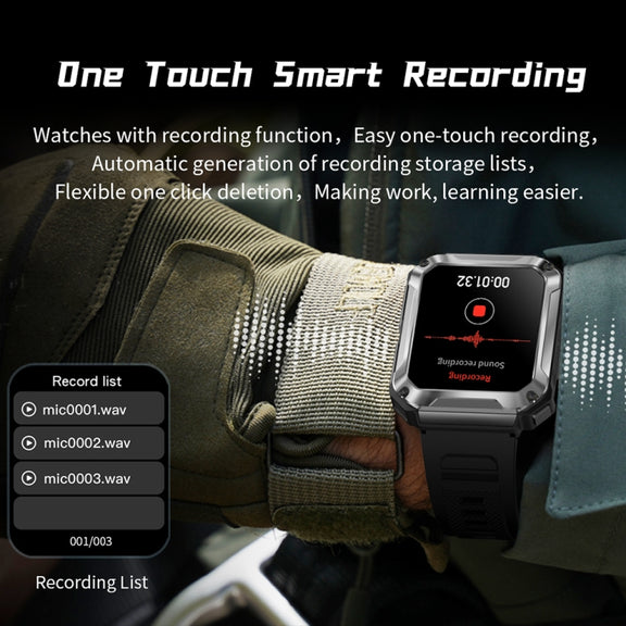 OVISEN T93 1.96 inch IPS Screen 2 in 1 Bluetooth Headset Smart Watch, Supports Blood Oxygen Monitoring/Bluetooth Music(Black)