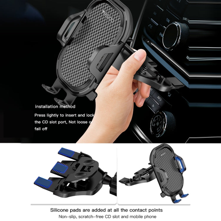Yesido C84 360 Degree Rotating CD Port Car Phone Holder(Black) - Car Holders by Yesido | Online Shopping South Africa | PMC TechLife