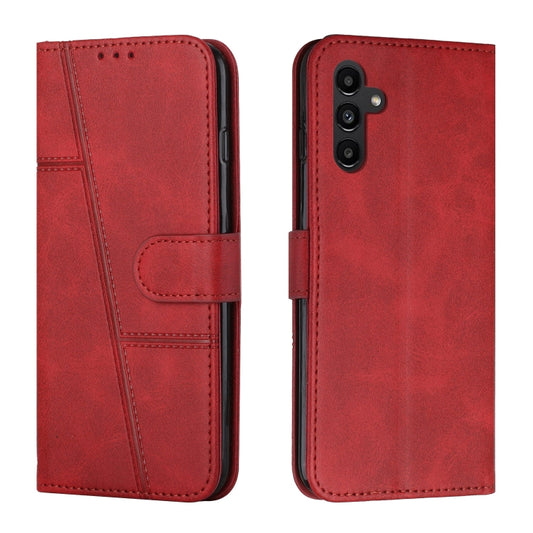 For Samsung Galaxy A24 4G Stitching Calf Texture Buckle Leather Phone Case(Red) - free shipping - PMC Jewellery - Order now!