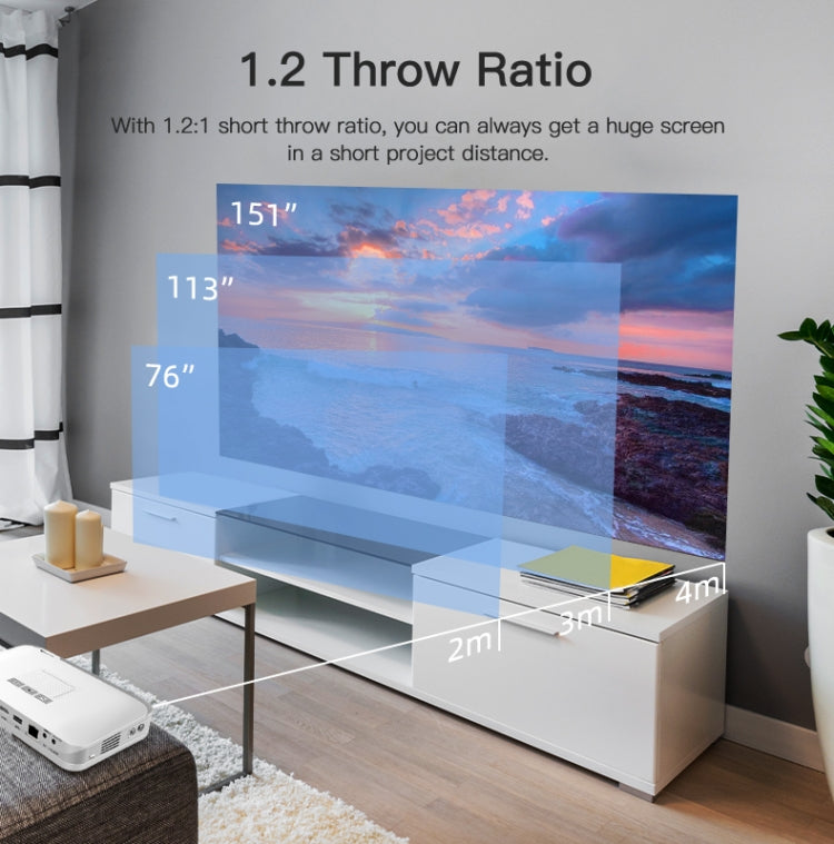 WOWOTO T9S TI DLP DMD 0.45 1280 x 800 4K 350ANSI RGB LED Smart Projector(EU Plug) - free shipping - PMC TechLife - Order now!