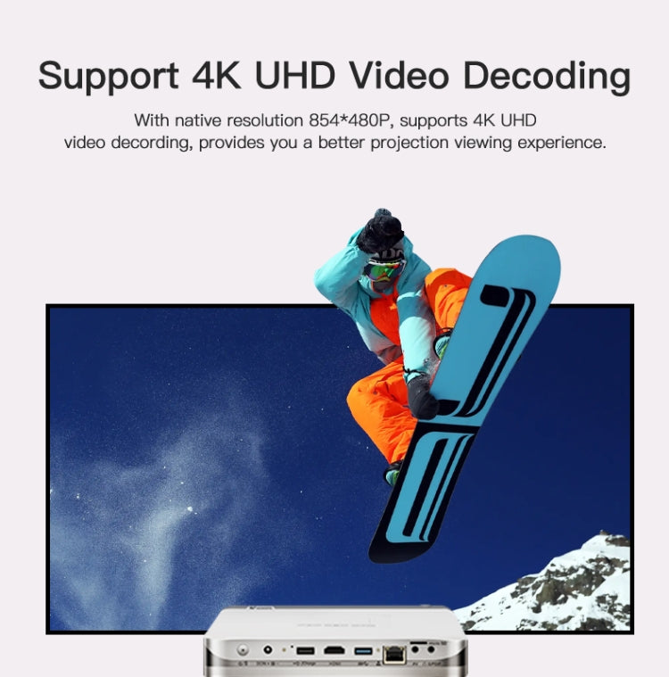 WOWOTO T9S TI DLP DMD 0.45 1280 x 800 4K 350ANSI RGB LED Smart Projector(EU Plug) - free shipping - PMC TechLife - Order now!