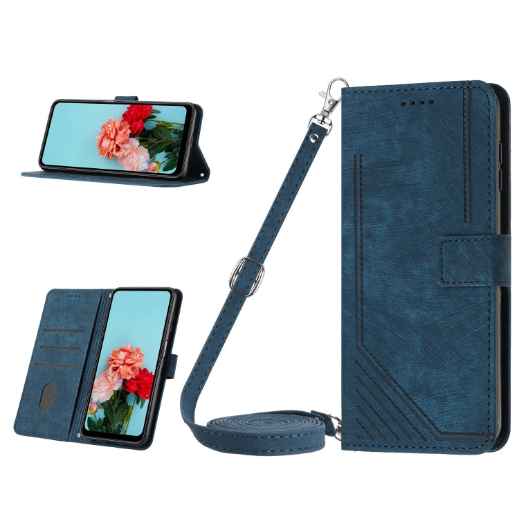 For OnePlus Nord CE 3/Nord CE 3 Lite/Nord N30 Skin Feel Stripe Pattern Leather Phone Case with Lanyard(Blue) - free shipping - PMC TechLife - Order now!