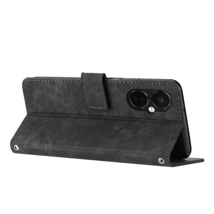 For OnePlus Nord CE 3/Nord CE 3 Lite/Nord N30 Skin Feel Stripe Pattern Leather Phone Case with Lanyard(Black) - free shipping - PMC TechLife - Order now!