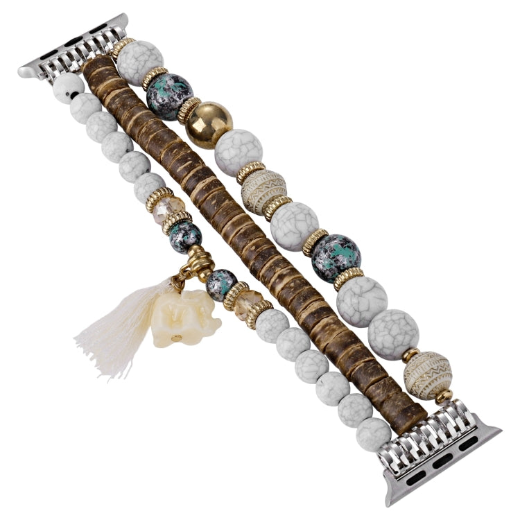 Beads Elephant Pendant Watch Band For Apple Watch SE 2023 44mm(White) - free shipping - PMC TechLife - Order now!
