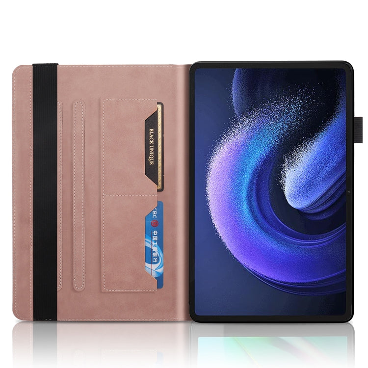 For Xiaomi Pad 6 / Pad 6 Pro Life Tree Series Horizontal Flip Leather Tablet Case(Rose Gold)