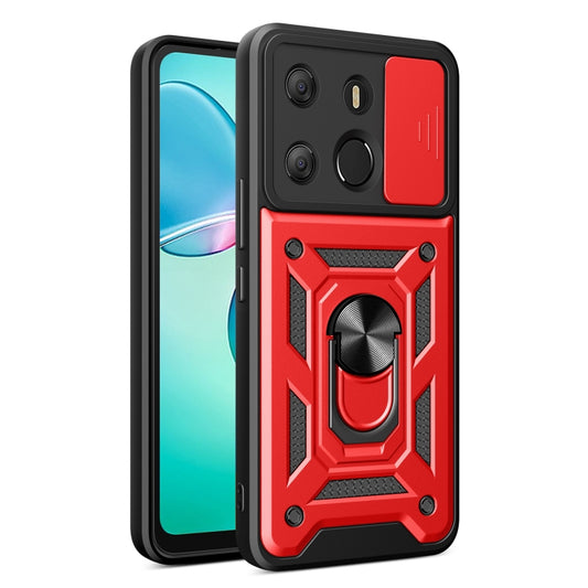For Tecno Pop 7 Pro / Spark Go 2023 Sliding Camera Cover Design TPU+PC Protective Case(Red) - free shipping - PMC Jewellery - Order now!