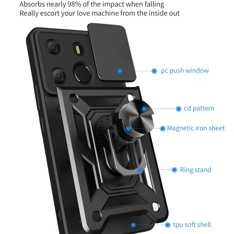 For Tecno Pop 7 Pro / Spark Go 2023 Sliding Camera Cover Design TPU+PC Protective Case(Red) - free shipping - PMC Jewellery - Order now!