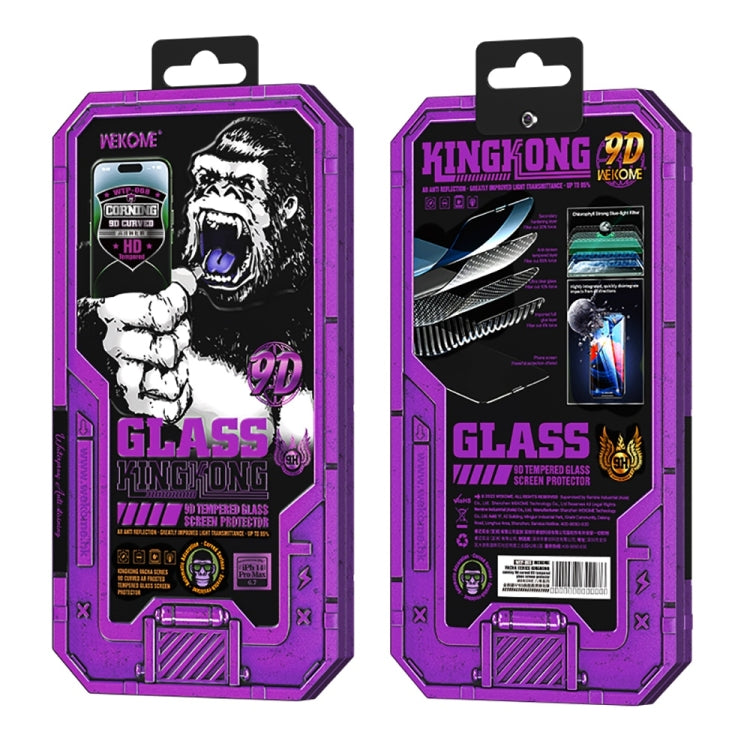 For iPhone 14 Pro Max WK WTP-068 King Kong Vacha Corning 9D Curved HD Tempered Glass Film(Black) - iPhone 14 Pro Max Tempered Glass by WK | Online Shopping South Africa | PMC TechLife | Buy Now Pay Later Mobicred