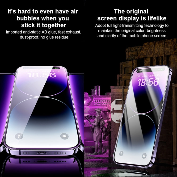 For iPhone 14 Pro Max WK WTP-068 King Kong Vacha Corning 9D Curved HD Tempered Glass Film(Black) - iPhone 14 Pro Max Tempered Glass by WK | Online Shopping South Africa | PMC TechLife | Buy Now Pay Later Mobicred