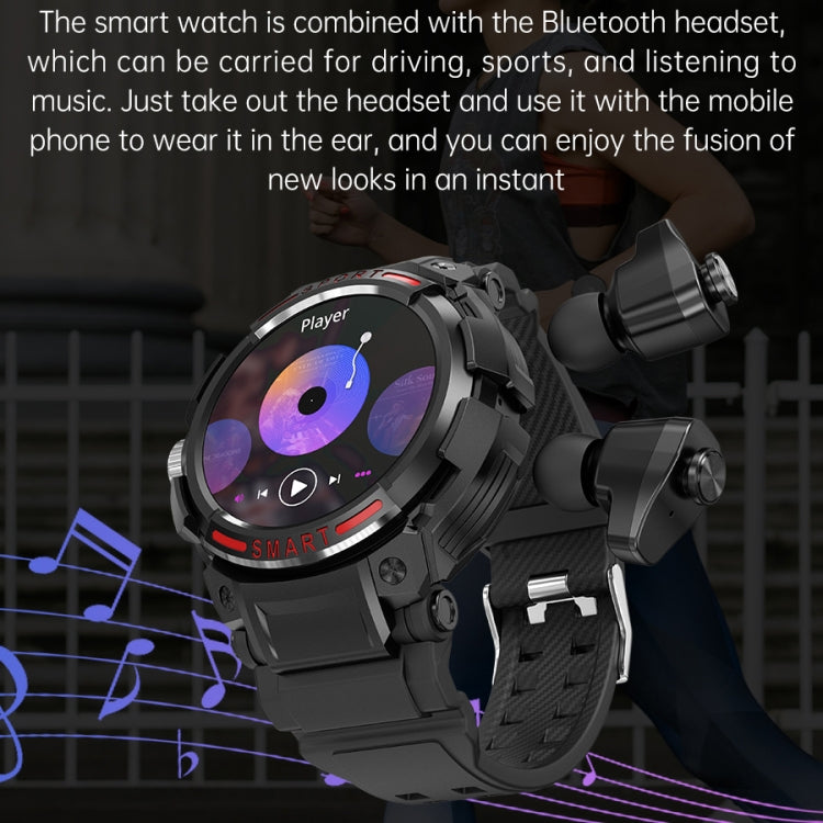 OVISEN GT100 1.39 inch TFT Screen 2 in 1 Bluetooth Headset Smart Watch, Support Blood Oxygen Monitoring/Bluetooth Music(Grey) -  by PMC TechLife | Online Shopping South Africa | PMC TechLife