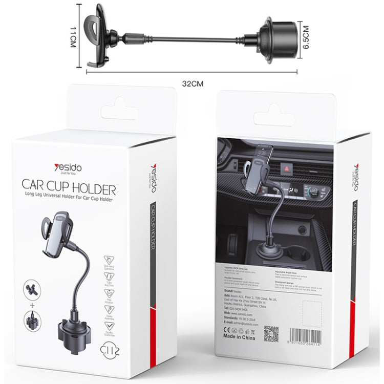 Yesido C112 Universal Car Water Cup Holder Telescopic Hose Phone Holder(Black) - free shipping - PMC Jewellery - Order now!