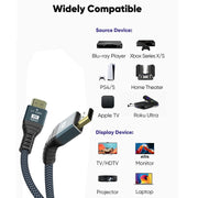 2m HDMI 2.1 Version 8K 60Hz UHD 48Gbps Cable(Grey)
