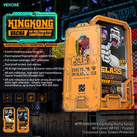 For iPhone 13 WK WTP-069 King Kong Vacha 9D Curved AR HD Tempered Glass Film(Black)