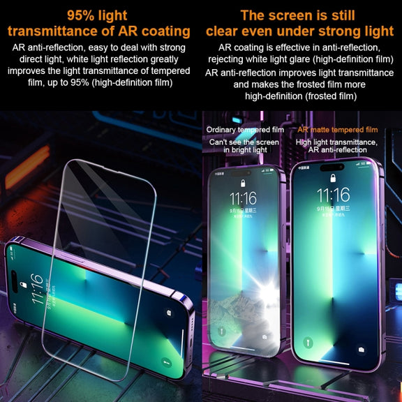For iPhone 13 WK WTP-069 King Kong Vacha 9D Curved AR HD Tempered Glass Film(Black)