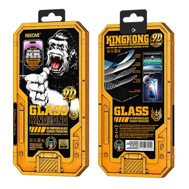 For iPhone 14 WK WTP-070 King Kong Vacha 9D Curved AR Frosted Tempered Glass Film(Black) - free shipping - PMC TechLife - Order now!