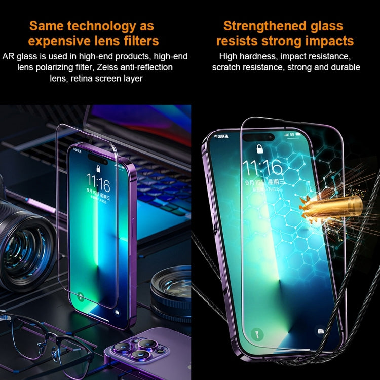 For iPhone 14 Pro WK WTP-070 King Kong Vacha 9D Curved AR Frosted Tempered Glass Film(Black) - iPhone 14 Pro Tempered Glass by WK | Online Shopping South Africa | PMC TechLife | Buy Now Pay Later Mobicred