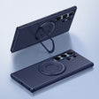 For Samsung Galaxy S23 Ultra 5G Matte Magsafe Magnetic Phone Case with Trolley Holder(Dark Blue) - free shipping - PMC TechLife - Order now!