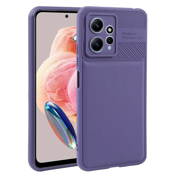 For Xiaomi Redmi Note 12 4G Twill Texture TPU Shockproof Phone Case(Purple) - free shipping - PMC TechLife - Order now!