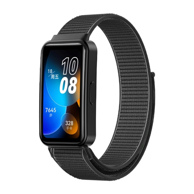 For Huawei Band 8 16mm Woven Nylon Loop Watch Band(Black) - Watch Bands by PMC TechLife | Online Shopping South Africa | PMC TechLife | Buy Now Pay Later Mobicred