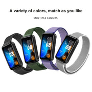 For Huawei Band 8 16mm Woven Nylon Loop Watch Band(Dark Black)