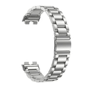 For Huawei Band 8 16mm Three Strains Metal Replacement Watch Band(Silver)