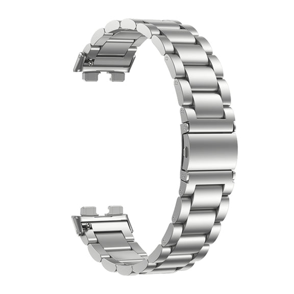 For Huawei Band 8 16mm Three Strains Metal Replacement Watch Band(Silver)