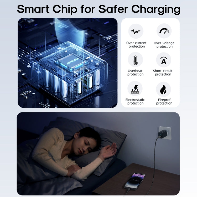 JOYROOM JR-TCN01 2.4A Dual Ports USB Charger, Plug:EU Plug(Black) - USB Charger by JOYROOM | Online Shopping South Africa | PMC TechLife