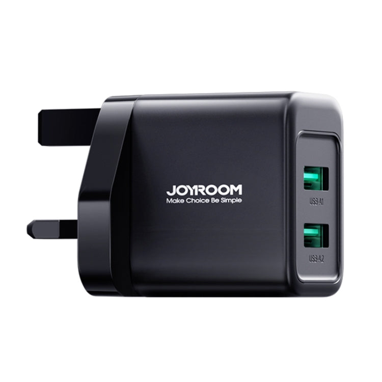 JOYROOM JR-TCN01 2.4A Dual Ports USB Charger, Plug:UK Plug(Black) - USB Charger by JOYROOM | Online Shopping South Africa | PMC TechLife