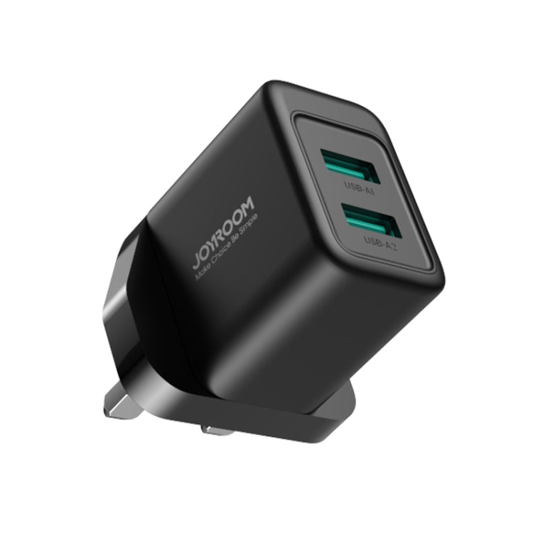JOYROOM JR-TCN01 2.4A Dual Ports USB Charger, Plug:UK Plug(Black) - USB Charger by JOYROOM | Online Shopping South Africa | PMC TechLife