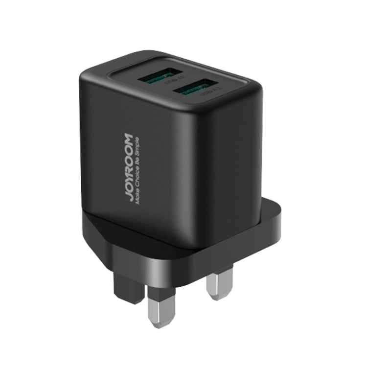 JOYROOM JR-TCN01 2.4A Dual Ports USB Charger, Plug:UK Plug(Black) - USB Charger by JOYROOM | Online Shopping South Africa | PMC TechLife