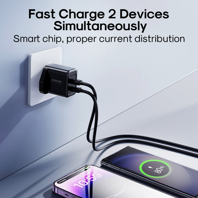 JOYROOM JR-TCN01 2.4A Dual Ports USB Charger, Plug:UK Plug(Black) - USB Charger by JOYROOM | Online Shopping South Africa | PMC TechLife