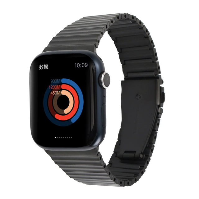 Ocean Metal Replacement Watch Band For Apple Watch SE 2022 40mm(Black)