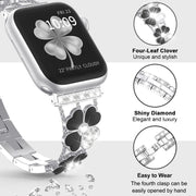 For Apple Watch 6 40mm Petal Metal Diamond Watch Band(Silver+Black)