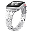 For Apple Watch 2 38mm Petal Metal Diamond Watch Band(Sliver+White) -  by PMC TechLife | Online Shopping South Africa | PMC TechLife