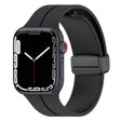 Two Color Folding Buckle Silicone Watch Band For Apple Watch Ultra 49mm(Black+Blue) -  by PMC TechLife | Online Shopping South Africa | PMC TechLife