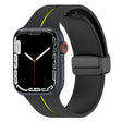 Two Color Folding Buckle Silicone Watch Band For Apple Watch Ultra 49mm(Black+Lime) -  by PMC TechLife | Online Shopping South Africa | PMC TechLife