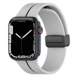 Two Color Folding Buckle Silicone Watch Band For Apple Watch SE 2022 44mm(Light Grey+Black) - Watch Bands by PMC TechLife | Online Shopping South Africa | PMC TechLife