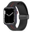 Two Color Folding Buckle Silicone Watch Band For Apple Watch SE 40mm(Black+Red) -  by PMC TechLife | Online Shopping South Africa | PMC TechLife