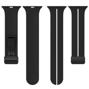 Two Color Folding Buckle Silicone Watch Band For Apple Watch 3 42mm(Black+White)
