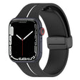 Two Color Folding Buckle Silicone Watch Band For Apple Watch 2 42 mm(Black+White) -  by PMC TechLife | Online Shopping South Africa | PMC TechLife